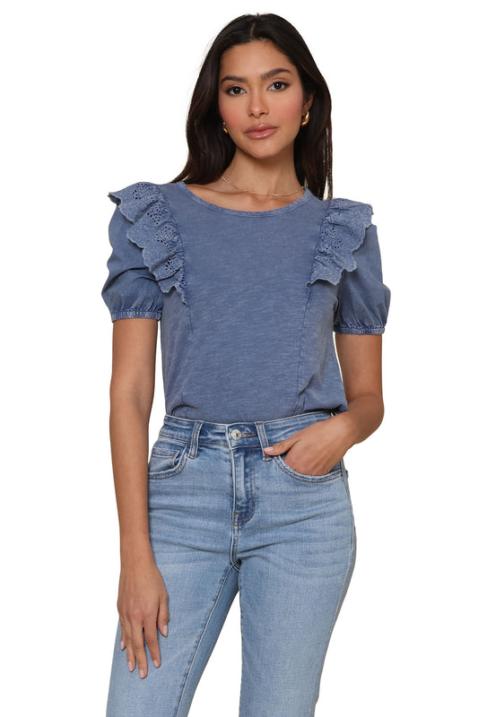 T-Shirt With Eyelet Sleeve