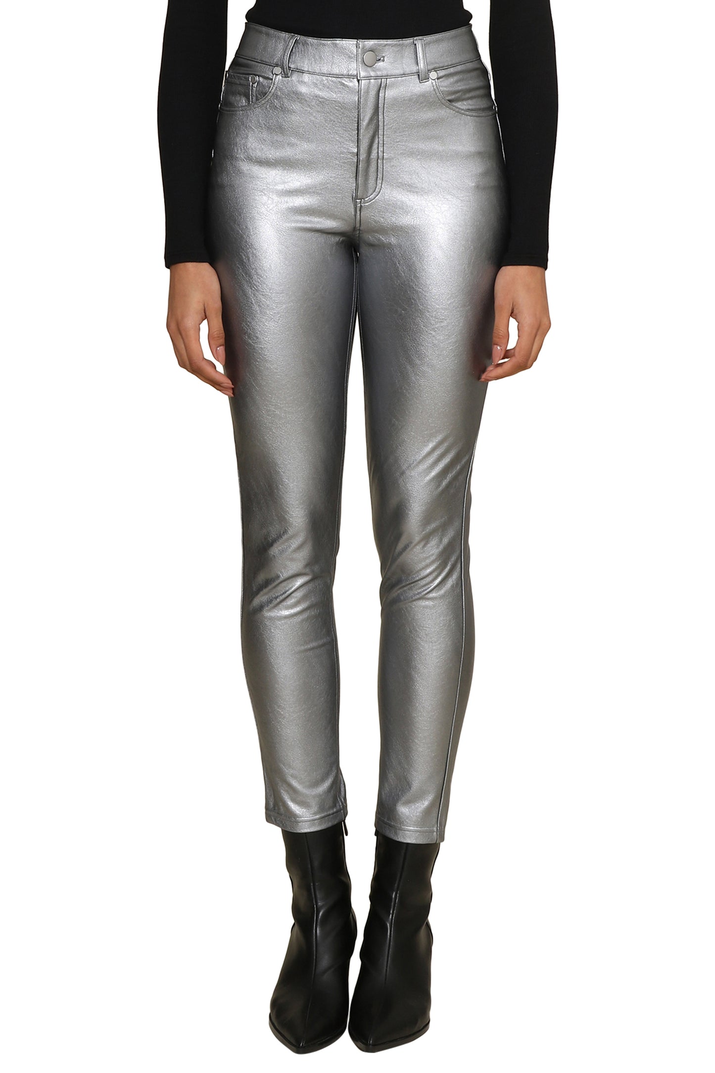 Faux Leather Five Pocket Pant