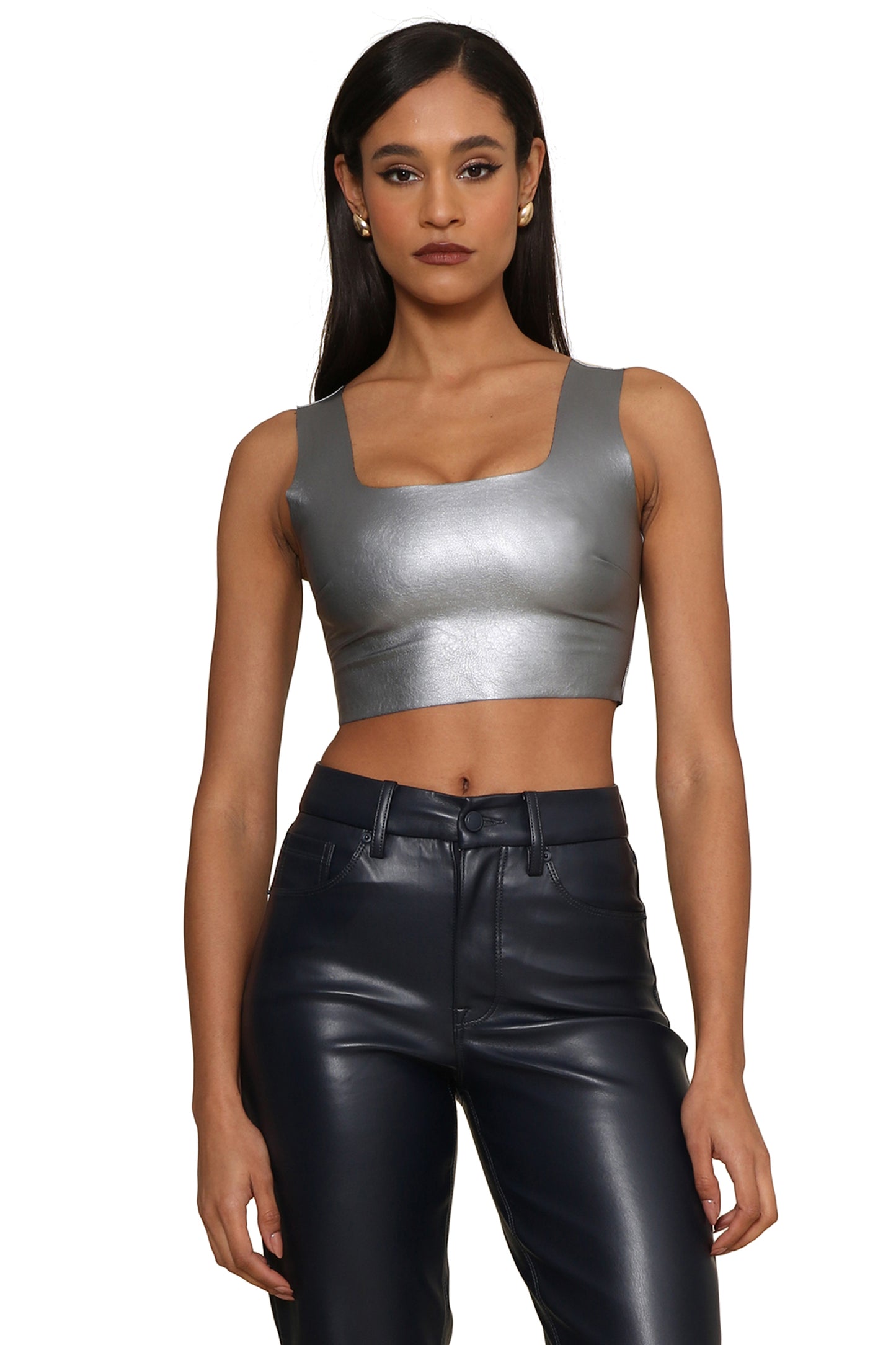 Faux Leather Crop Top