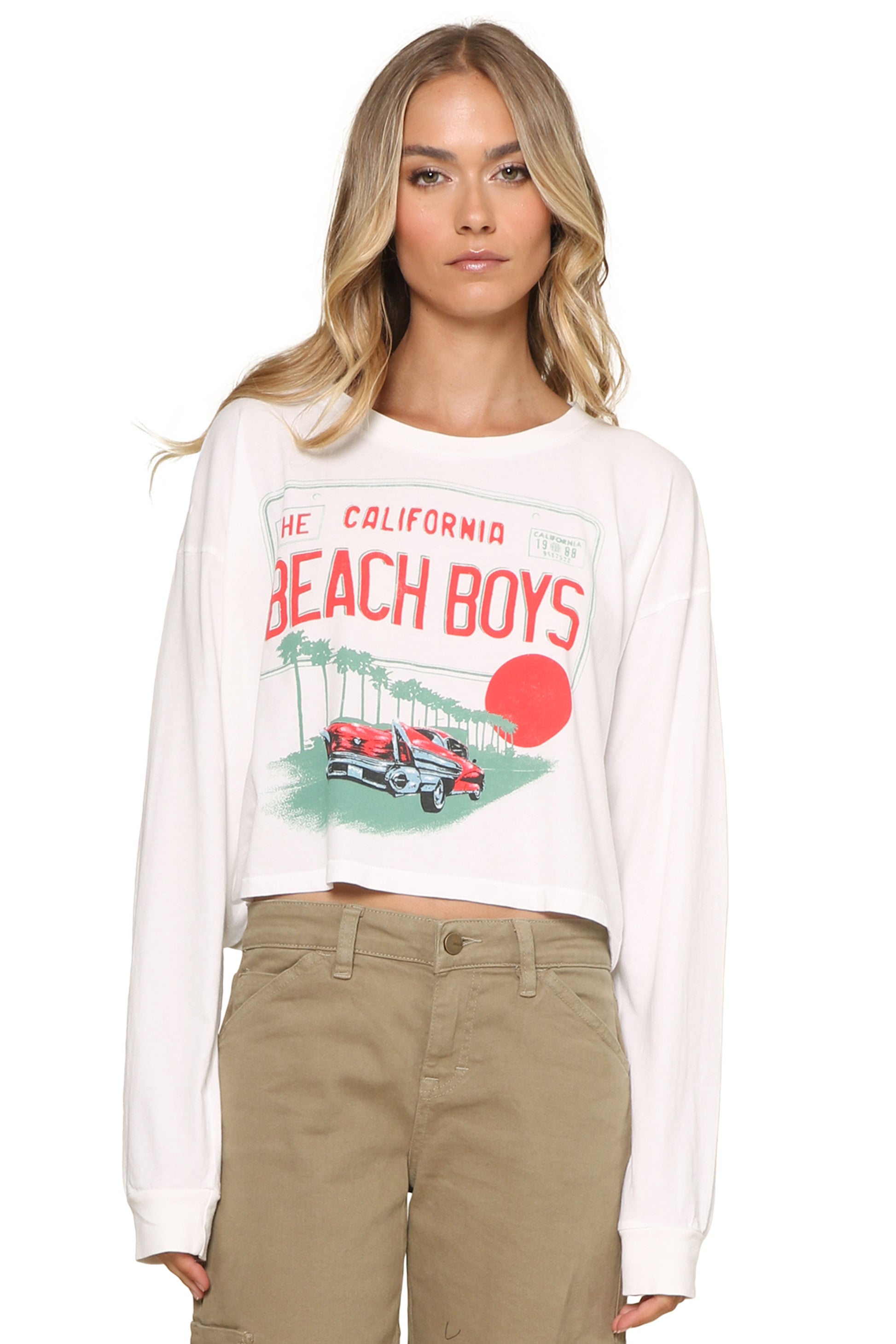 The Beach Boys Long Sleeve Crop Top