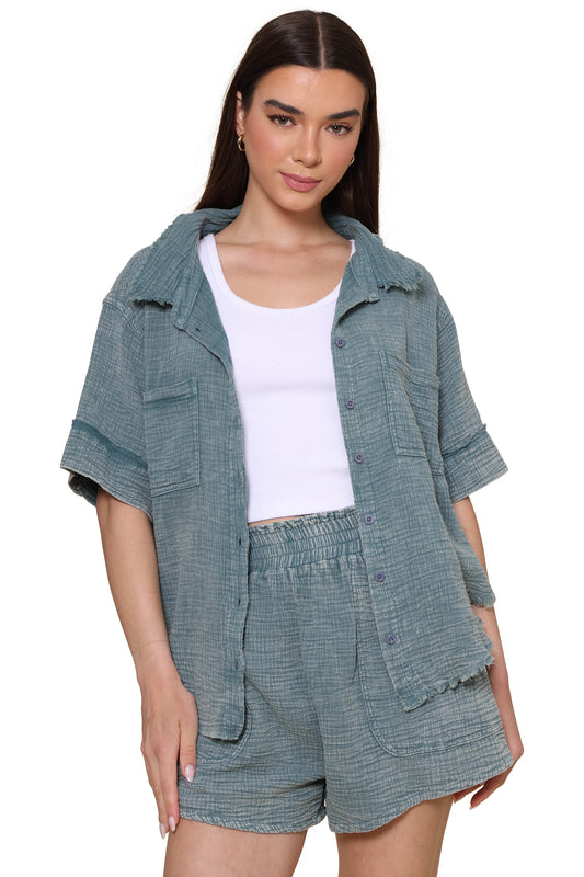 Havana Gauze Button Down Shirt