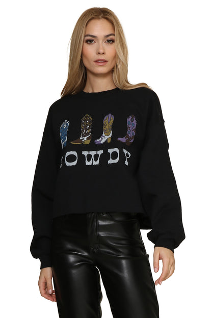 Howdy Boots Raw Edge Sweatshirt