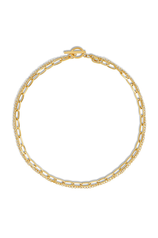 Arden Double Chain Toggle Necklace