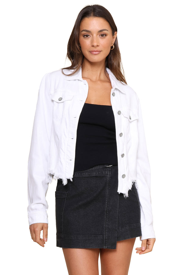 Cropped Fitted Jacket W Fray